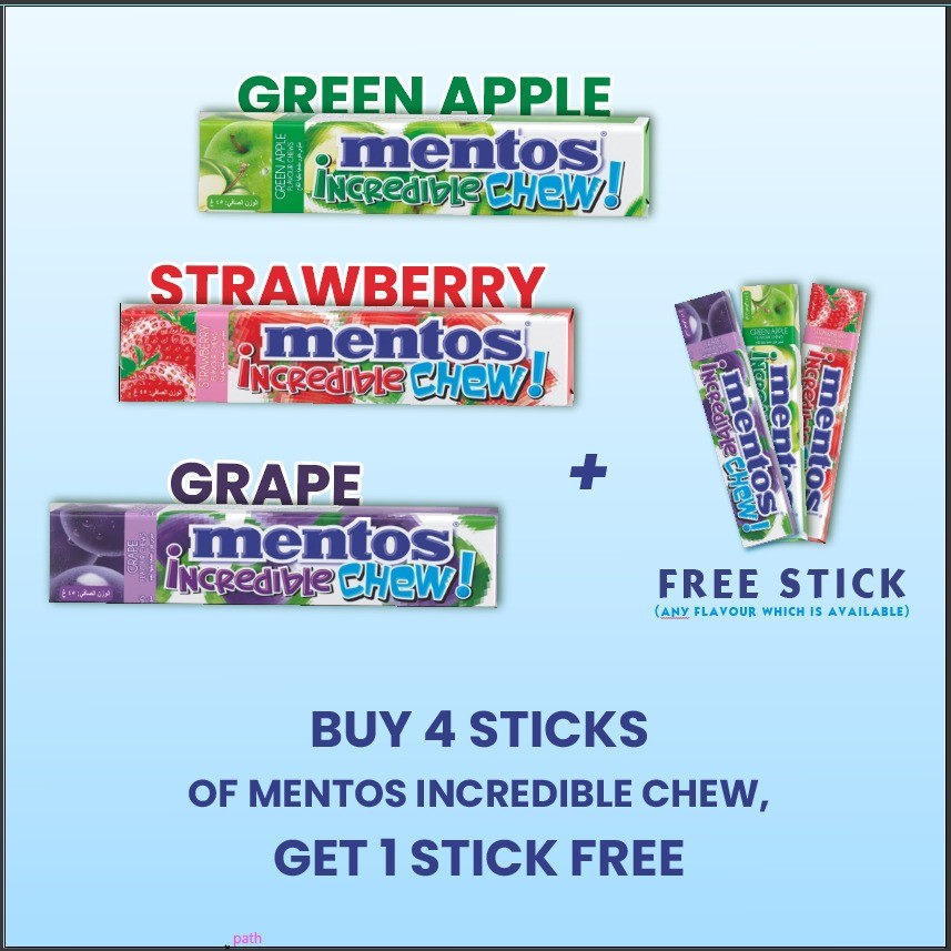 Mentos Incredible Chew - Buy 04 get 01 FREE